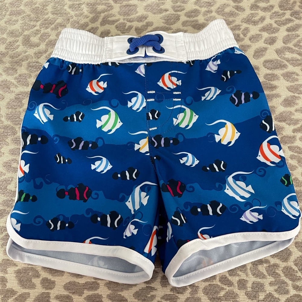 Wonder Nation Baby Boy Blue Fish Swim Trunks, UPF 50+, 0-3 month. Never worn.